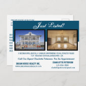 Modernes reales Anwesen nur aufgeführtes Marketing Postkarte (Vorne/Hinten)