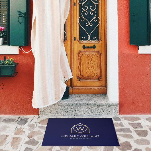 Modernes Reality-Anwesen-Werbelogo Fußmatte