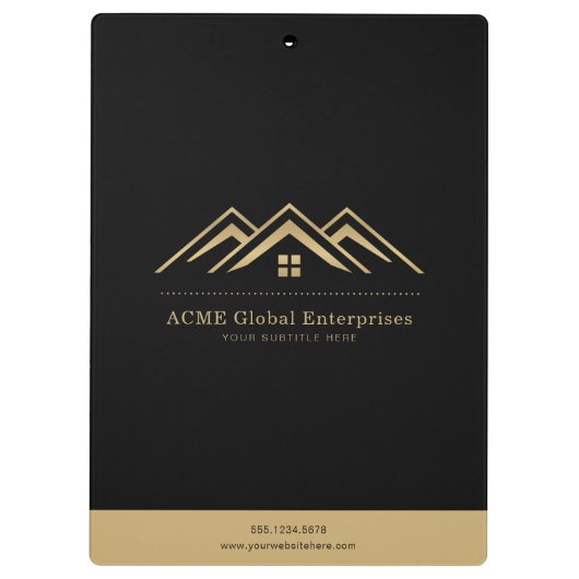 Modernes Reality-Anwesen-Werbelogo Klemmbrett (Rückseite)