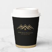 Modernes Reality-Anwesen-Werbelogo Pappbecher (Vorderseite)