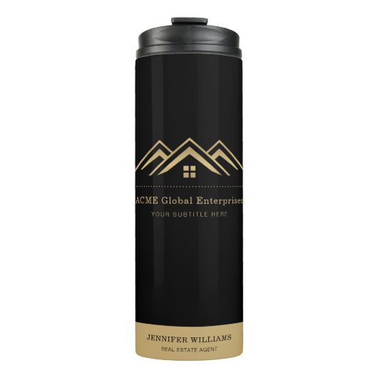 Modernes Reality-Anwesen-Werbelogo Thermosbecher (Vorderseite)