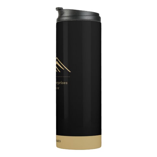 Modernes Reality-Anwesen-Werbelogo Thermosbecher (Nach rechts gedreht)