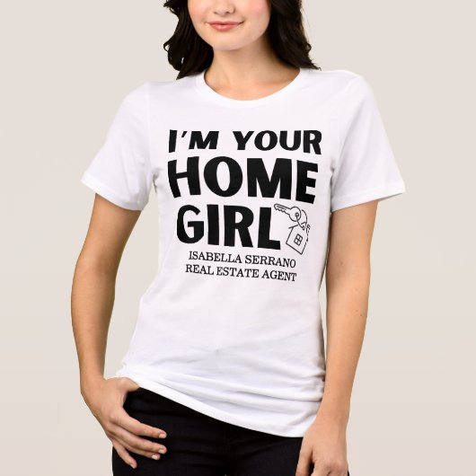 Modernes Realtor Ich bin Ihr Zuhause Girl Tri-Blend Shirt (Vorderseite)