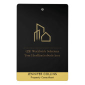 Modernes Realtor-Logo Mini Promo Klemmbrett (Rückseite)