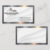 Modernes Realtor-Metall-Logo | Metallgrenze Visitenkarte (Vorne/Hinten)