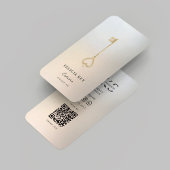 Modernes Realtor Monogram Real Anwesen Silver QR Visitenkarte
