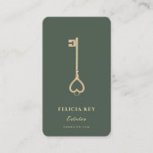 Modernes Realtor Real Anwesen Agent Dunkelgrünes L Visitenkarte (Vorderseite)