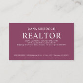 Modernes Realtor Real Anwesen Agent Foto Visitenkarte (Rückseite)