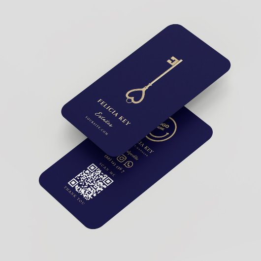 Modernes Realtor Real Anwesen Agent Midnight Blue Visitenkarte