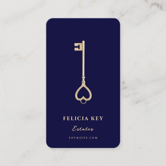 Modernes Realtor Real Anwesen Agent Midnight Blue Visitenkarte (Vorderseite)