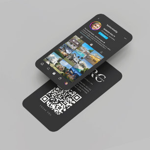 Modernes Realtor Real Anwesen Dark Instagram Grid Visitenkarte
