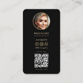 Modernes Realtor Real Anwesen Marketing Schwarz Ge Visitenkarte (Rückseite)