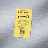 Modernes Realtor Real Anwesen Schwarz und Gelb Magnetische Visitenkarte (Beispiel)