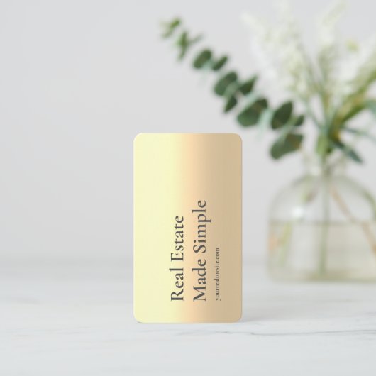 MODERNES REALTOR REAL ANWESEN VEREINFACHT SCHWARZE VISITENKARTE (Stehend Vorderseite)