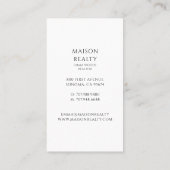 Modernes Realtor Real Anwesen Visitenkarte (Rückseite)