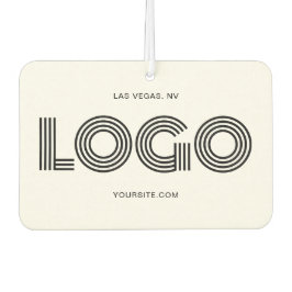 Modernes rechteckiges Werbelogo und Foto Autolufterfrischer