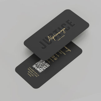 Modernes Rechtsanwaltsgesetz Black Gold Visitenkarte
