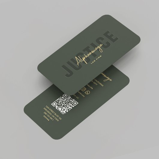 Modernes Rechtsanwaltsrecht Anwalt Dark Green Visitenkarte