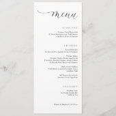 Modernes, rechtsbündiges Hochzeitsfest Menükarte (Vorderseite)