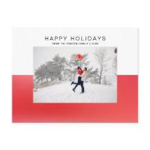 Modernes Red 2 Tone Watercolor Happy Holiday Foto
