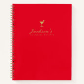 Modernes Red and Gold Blank Cocktail Rezept Buch (Vorderseite)