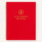 Modernes Red and Gold Gluten Free Blank Recibook Notizblock (Vorderseite)