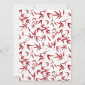 Modernes Red Bamboo Double Happy Brautparty Einladung (Rückseite)