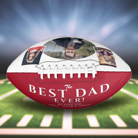 Modernes Red Best Vater Vater 3 Foto Collage Football