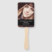 Modernes Red Black Graduation Cap Foto Class Fächer (Vorderseite)