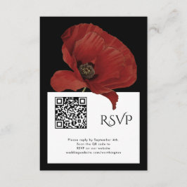 Modernes Red Black UAWG mit QR Code Wedding Begleitkarte