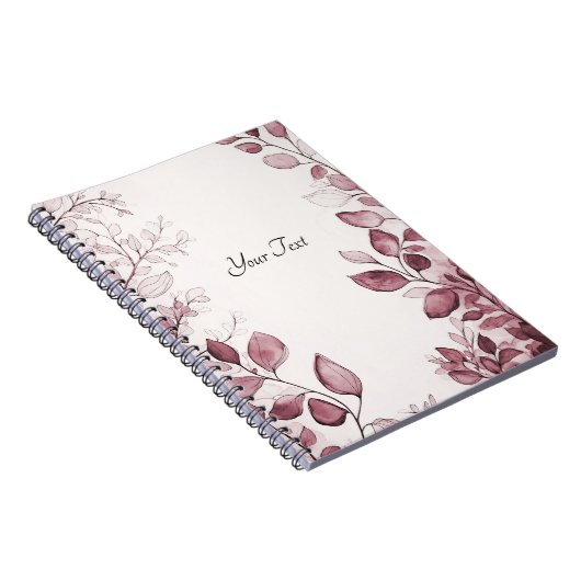 Modernes Red Blätter Notebook Notizblock (Rechte Seite)