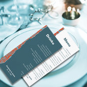 Modernes Red Blue Border Drinks Dinner Menu
