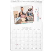 Modernes Red & Blue Hand gezeichnet Stars Family F Kalender (Jan 2027)