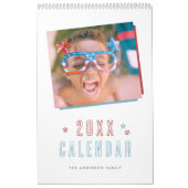Modernes Red & Blue Hand gezeichnet Stars Family F Kalender (Titelbild)