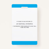 Modernes Red Blue Simple Service Dog Foto ID Abzei Ausweis (Rückseite)