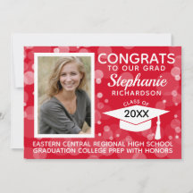 Modernes Red Bokeh Bubbles Foto Abschluss