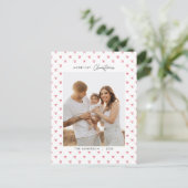 Modernes Red Bow Pattern Familienjubiläum Weihnach Postkarte (Stehend Vorderseite)