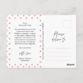 Modernes Red Bow Pattern Familienjubiläum Weihnach Postkarte (Rückseite)