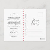 Modernes Red Bow Pattern Familienjubiläum Weihnach Postkarte (Rückseite)