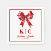 Modernes Red Bow Weving Serviette (Vorderseite)