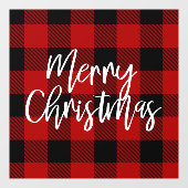 Modernes Red Buffalo Kariert Frohe Weihnachten Fensteraufkleber (Blatt)