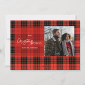 Modernes Red Buffalo Kariert Frohe Weihnachten Fot (Rückseite)