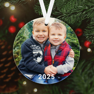 Modernes Red Buffalo Kariert Holiday Foto Keepake Ornament