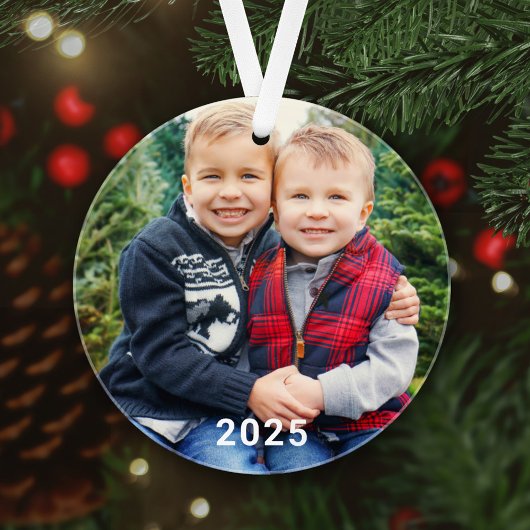Modernes Red Buffalo Kariert Holiday Foto Keepake Ornament