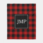 Modernes Red Buffalo Kariert | Persönliche Initial Fleecedecke (Vorderseite)