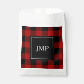 Modernes Red Buffalo Kariert | Persönliche Initial Geschenktütchen (Vorderseite)