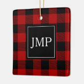 Modernes Red Buffalo Kariert | Persönliche Initial Keramikornament (Links)