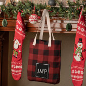 Modernes Red Buffalo Kariert | Persönliche Initial Tasche