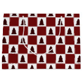 Modernes Red Buffalo Kariertes Weihnachtsbaummuste Große Geschenktüte (Vorderseite)