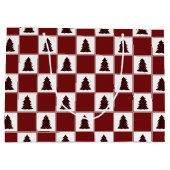 Modernes Red Buffalo Kariertes Weihnachtsbaummuste Große Geschenktüte (Rückseite)